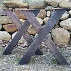 Pattes en X en acier pour table de bois