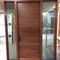 porte en bois style contemporain avec sidelight double